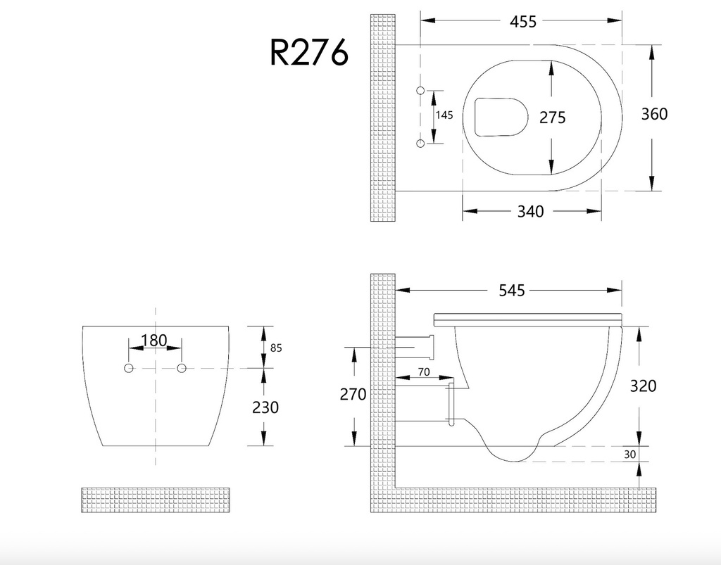 R276 直沖式掛牆座廁